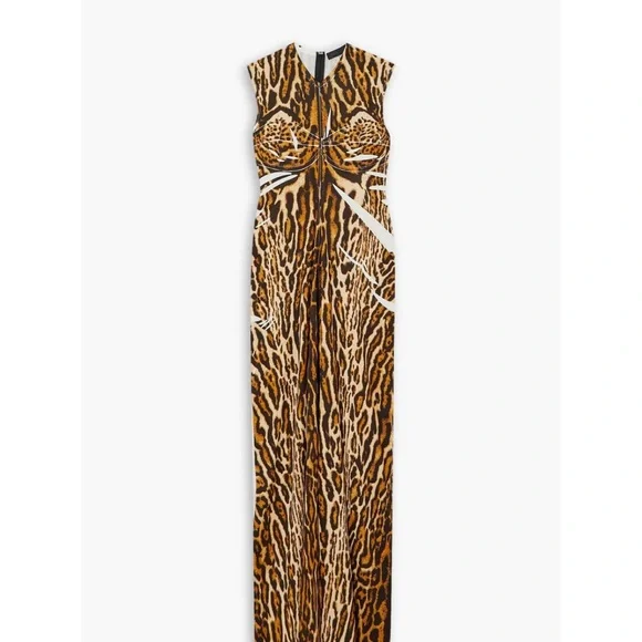 Proenza Schouler leopard print stretch crepe maxi dress. - Picture 1 of 5